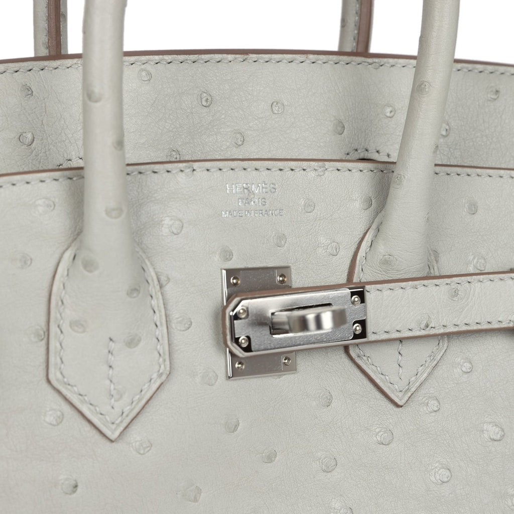 Hermès Birkin 25 Gris Perle Ostrich Palladium Hardware
