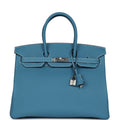 Hermès Birkin 35 Blue Jean Togo Palladium Hardware