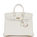 Hermès Special Order (HSS) Birkin 25 White Verso Clemence Permabrass Hardware