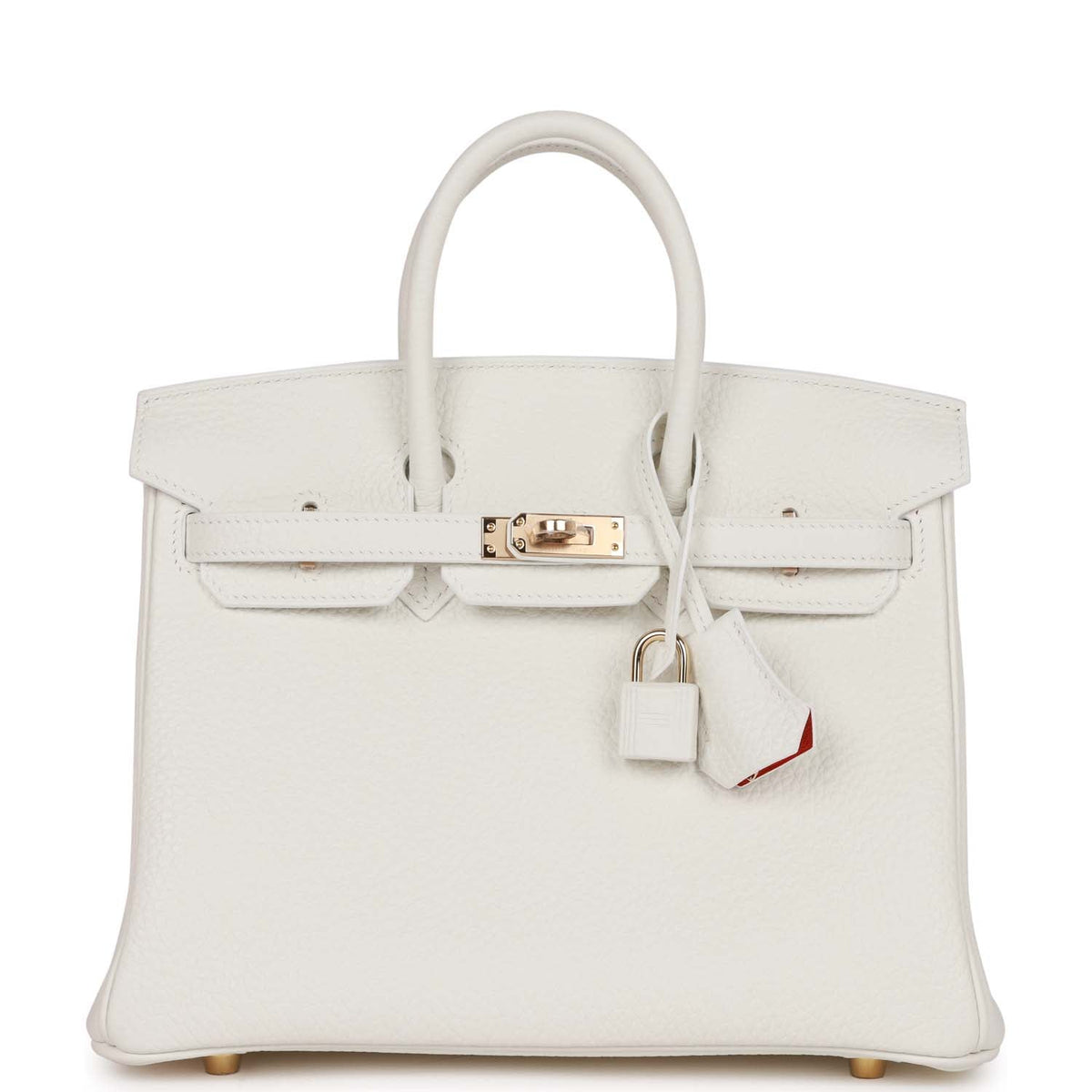 Hermès Special Order (HSS) Birkin 25 White Verso Clemence Permabrass Hardware