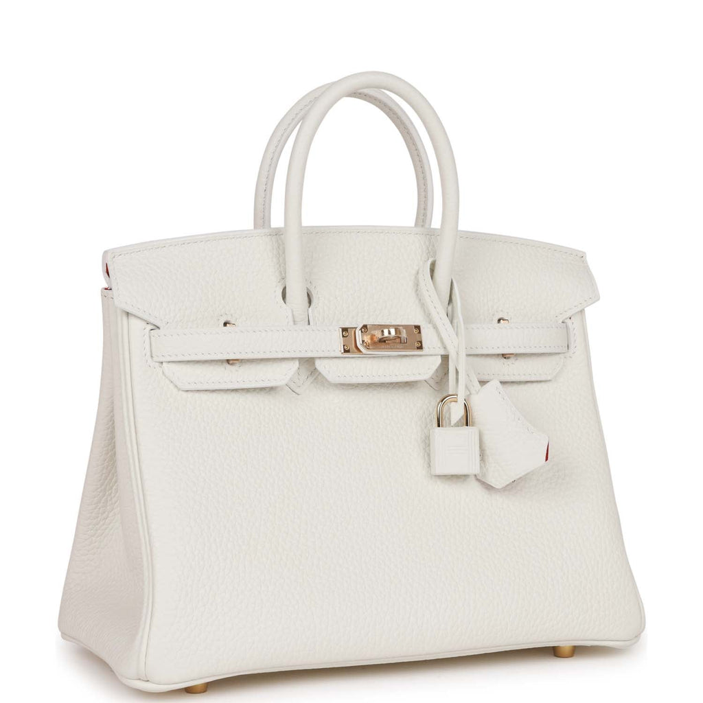 Hermès Special Order (HSS) Birkin 25 White Verso Clemence Permabrass Hardware
