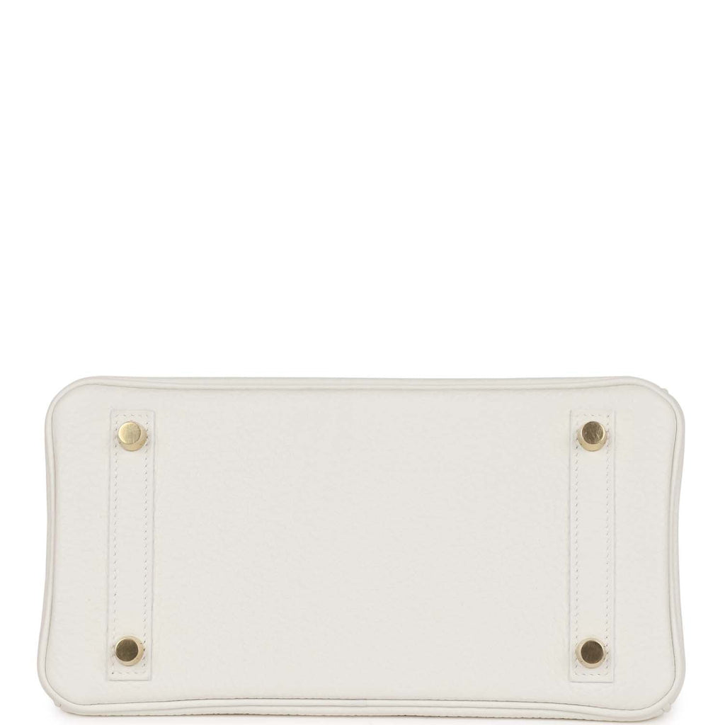 Hermès Special Order (HSS) Birkin 25 White Verso Clemence Permabrass Hardware