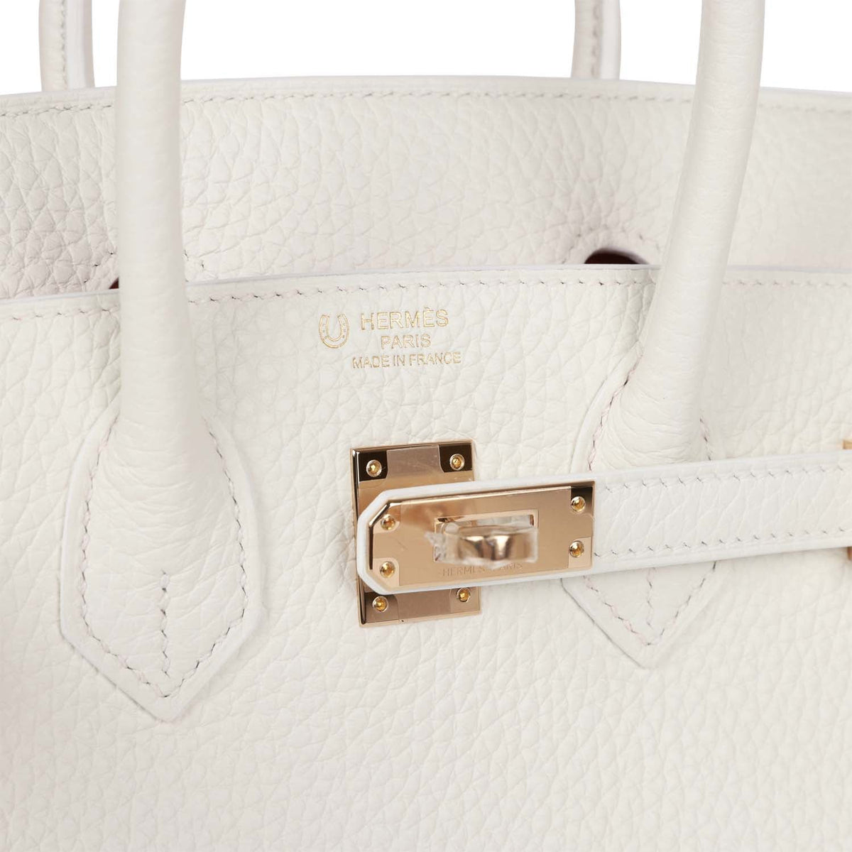 Hermès Special Order (HSS) Birkin 25 White Verso Clemence Permabrass Hardware