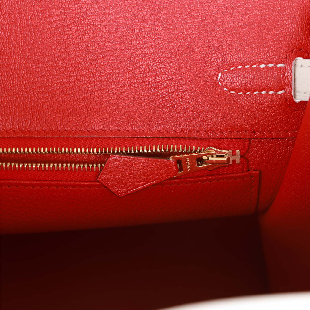 Hermès Special Order (HSS) Birkin 25 White Verso Clemence Permabrass Hardware