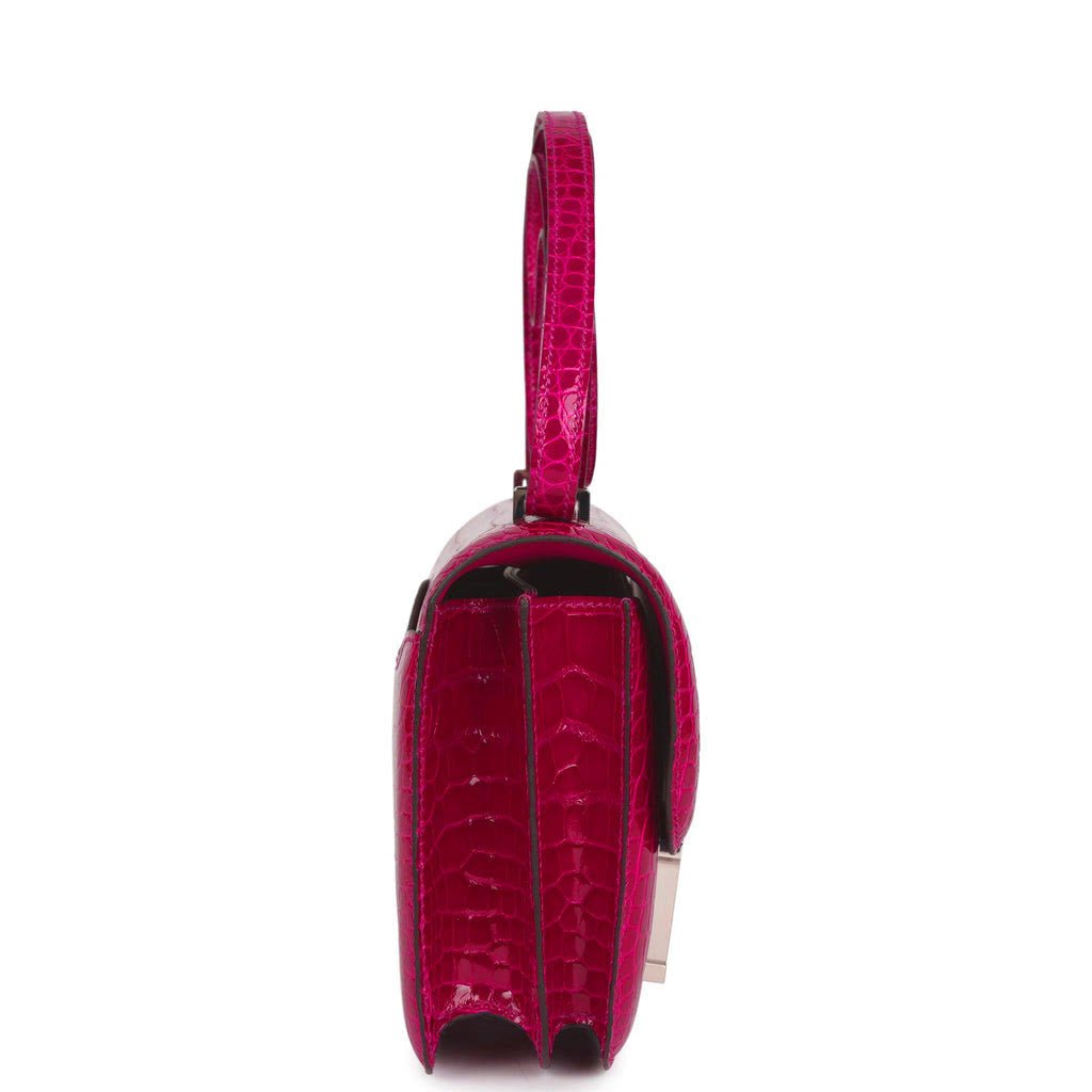Hermès Constance 18 Rose Pourpre Shiny Faux Leather Palladium Hardware