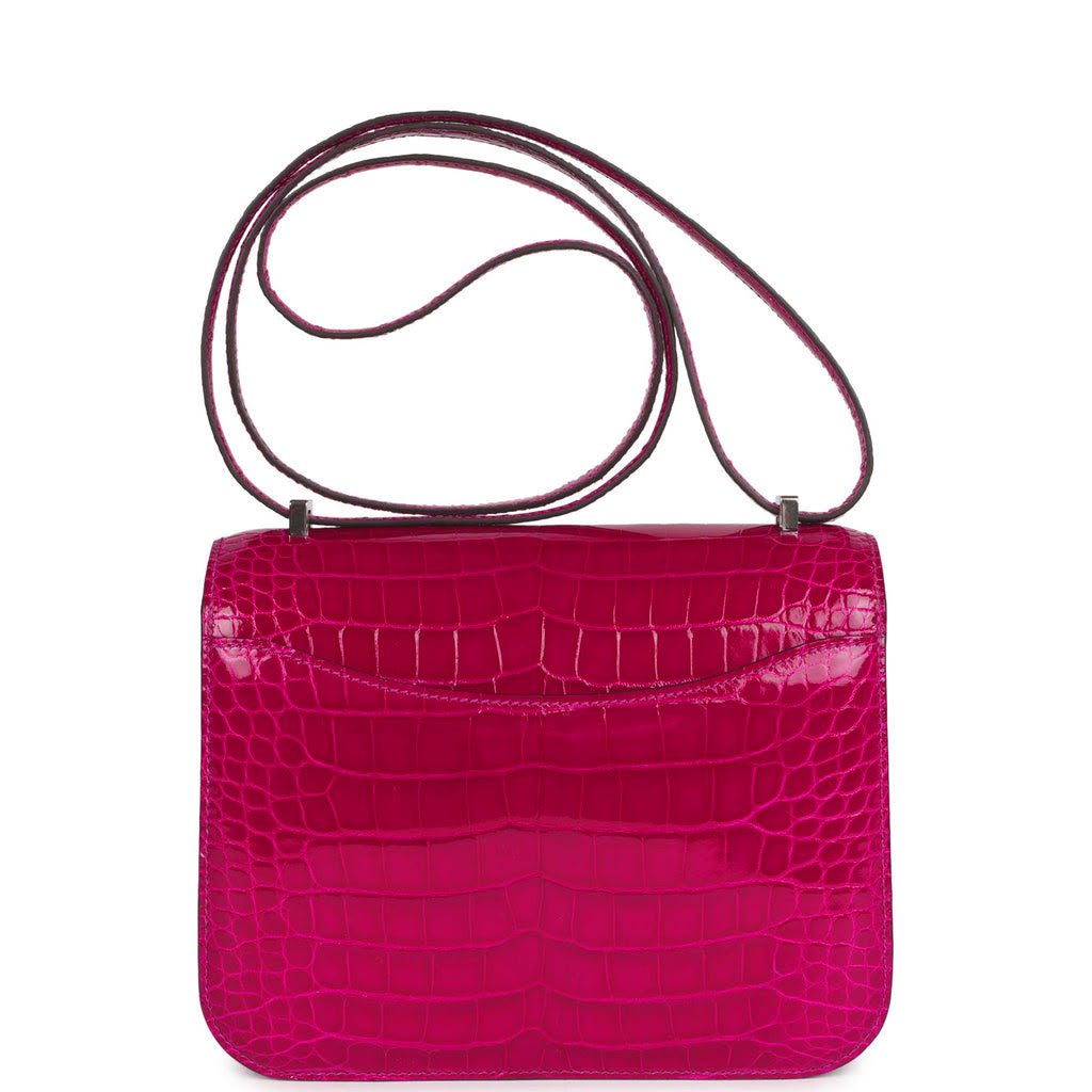 Hermès Constance 18 Rose Pourpre Shiny Faux Leather Palladium Hardware