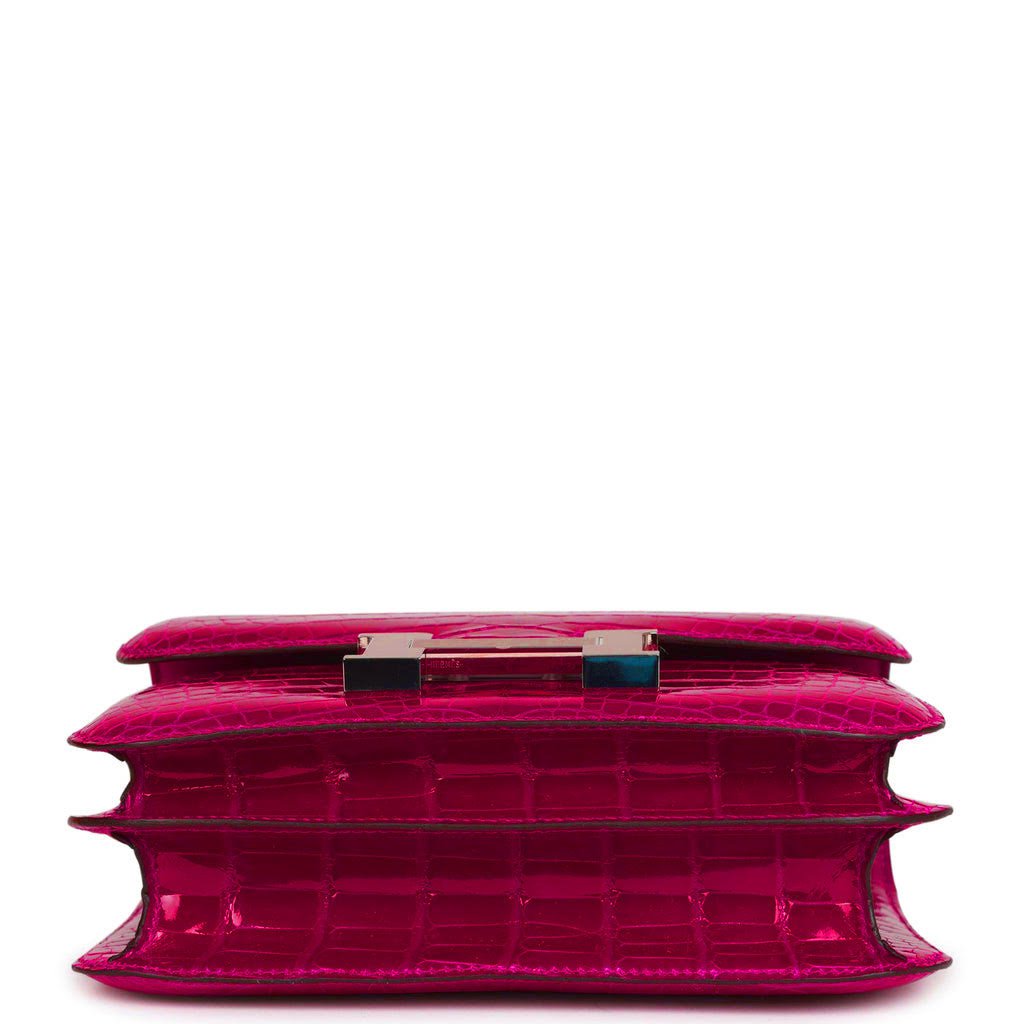 Hermès Constance 18 Rose Pourpre Shiny Faux Leather Palladium Hardware