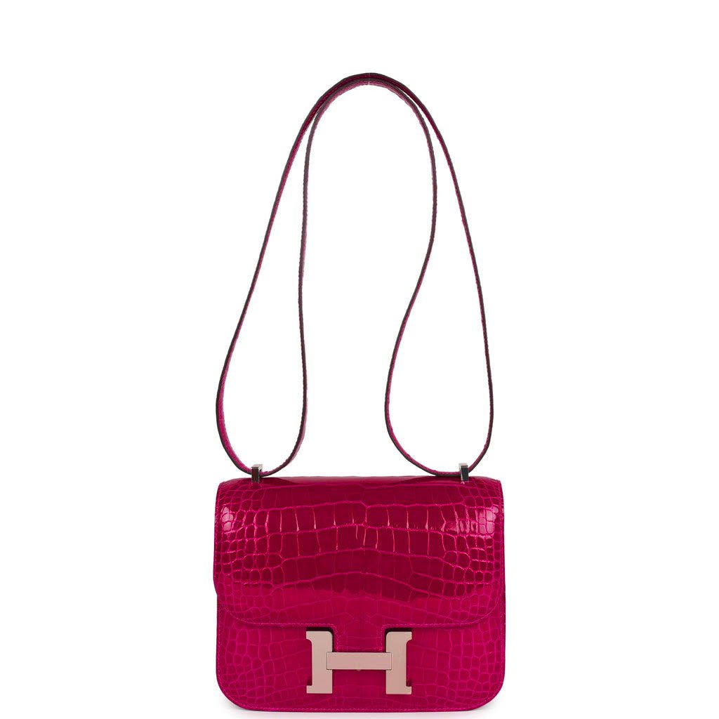 Hermès Constance 18 Rose Pourpre Shiny Faux Leather Palladium Hardware