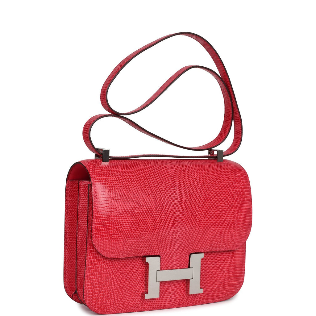 Hermès Constance 24 Rose Extreme Shiny Faux Leather Palladium Hardware