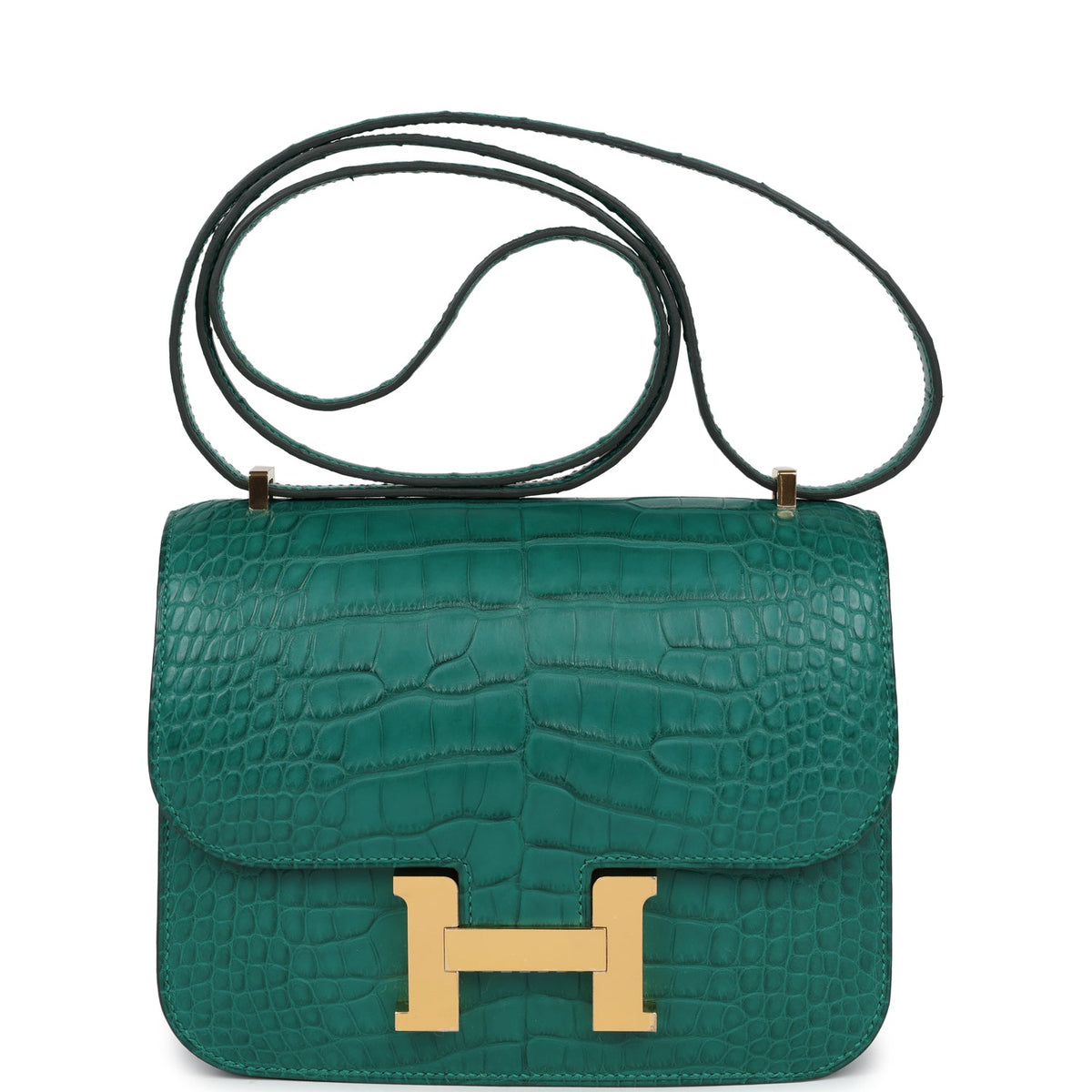 Hermès Constance 18 Malachite Matte Faux Leather Gold Hardware