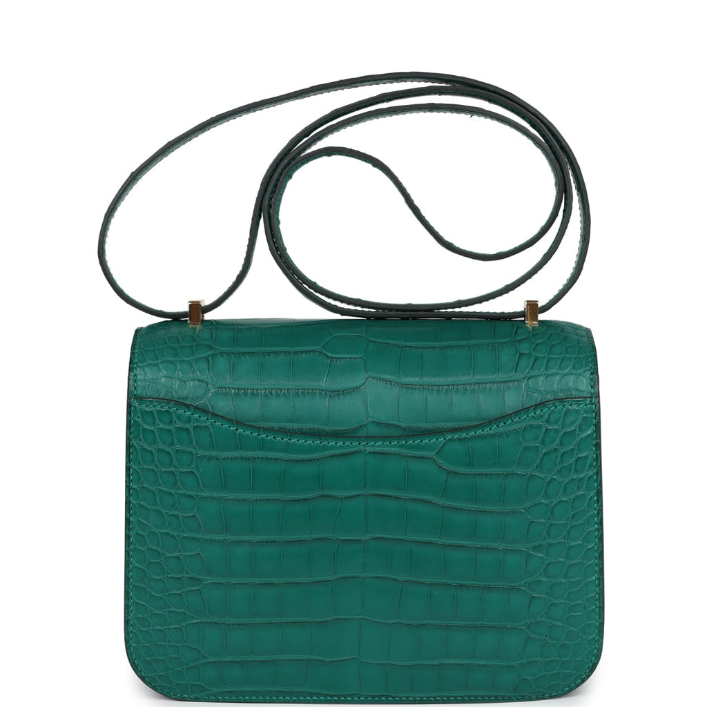 Hermès Constance 18 Malachite Matte Faux Leather Gold Hardware
