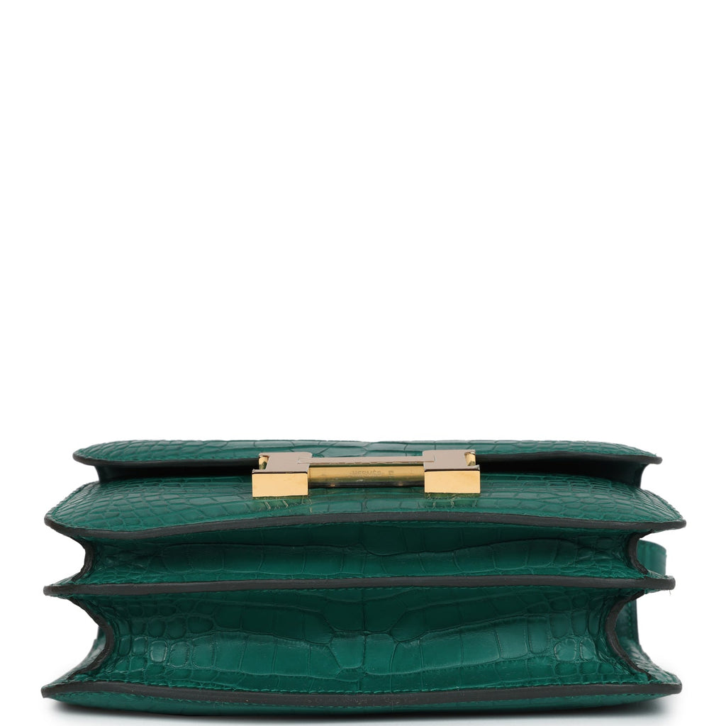 Hermès Constance 18 Malachite Matte Faux Leather Gold Hardware