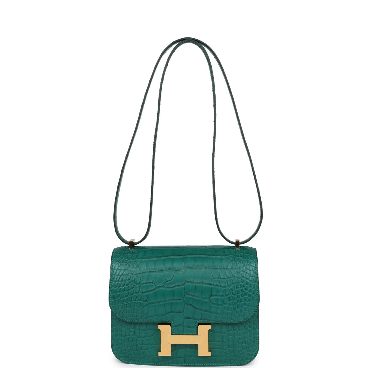 Hermès Constance 18 Malachite Matte Faux Leather Gold Hardware