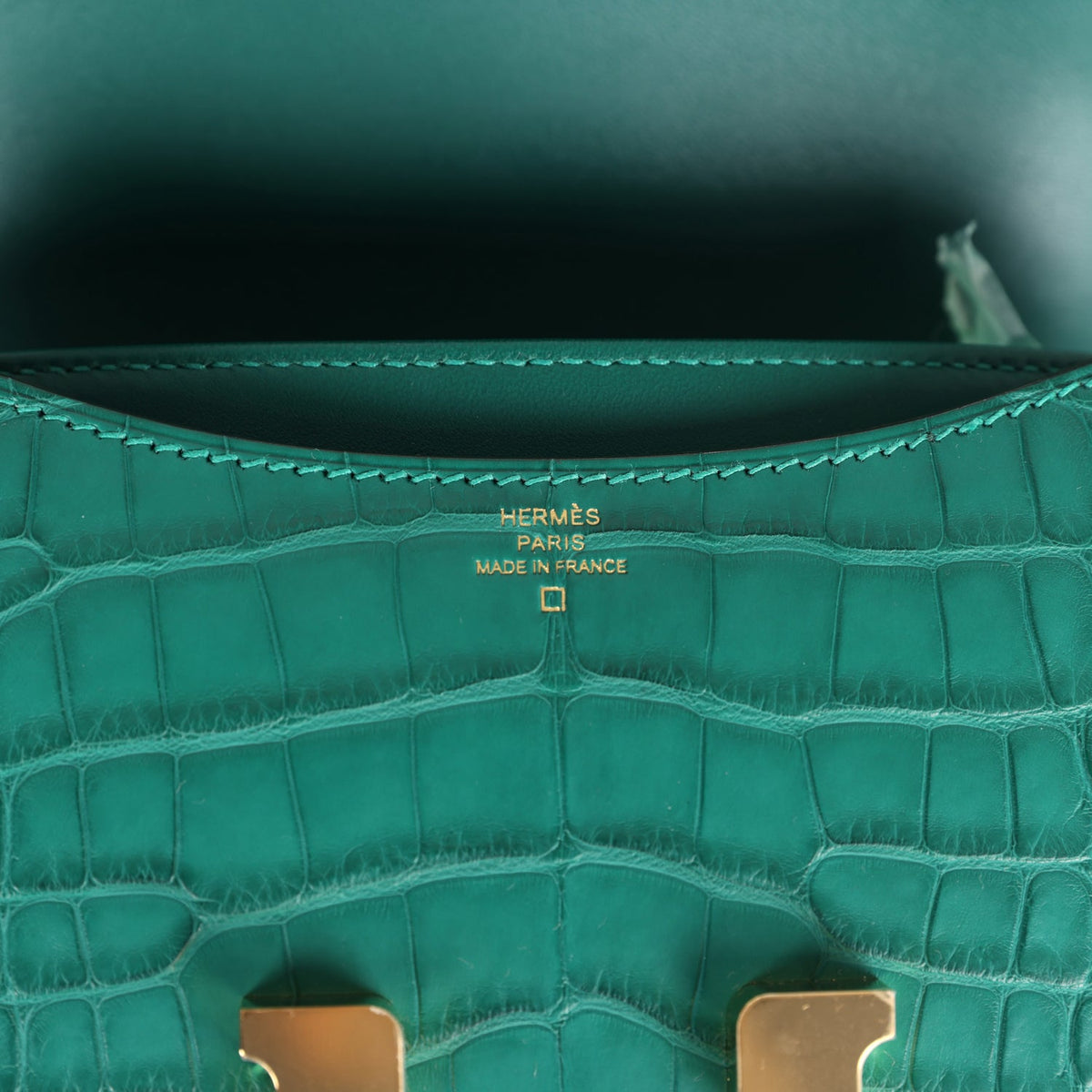 Hermès Constance 18 Malachite Matte Faux Leather Gold Hardware