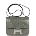 Hermès Constance 18 Gris Ciment Shiny Faux Leather Palladium Hardware