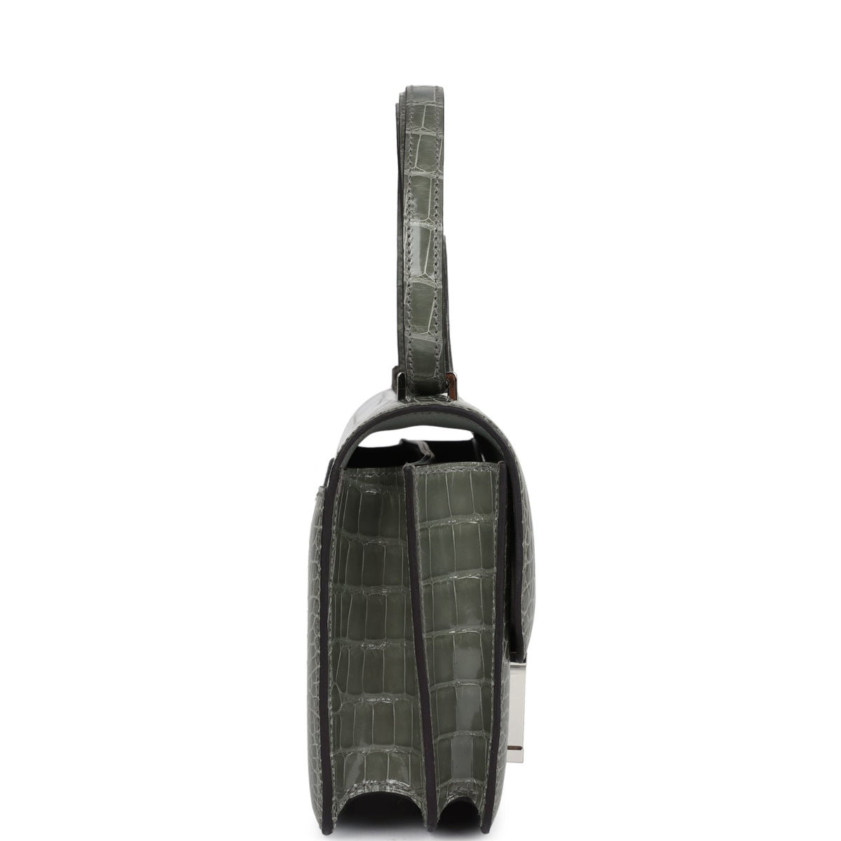 Hermès Constance 18 Gris Ciment Shiny Faux Leather Palladium Hardware