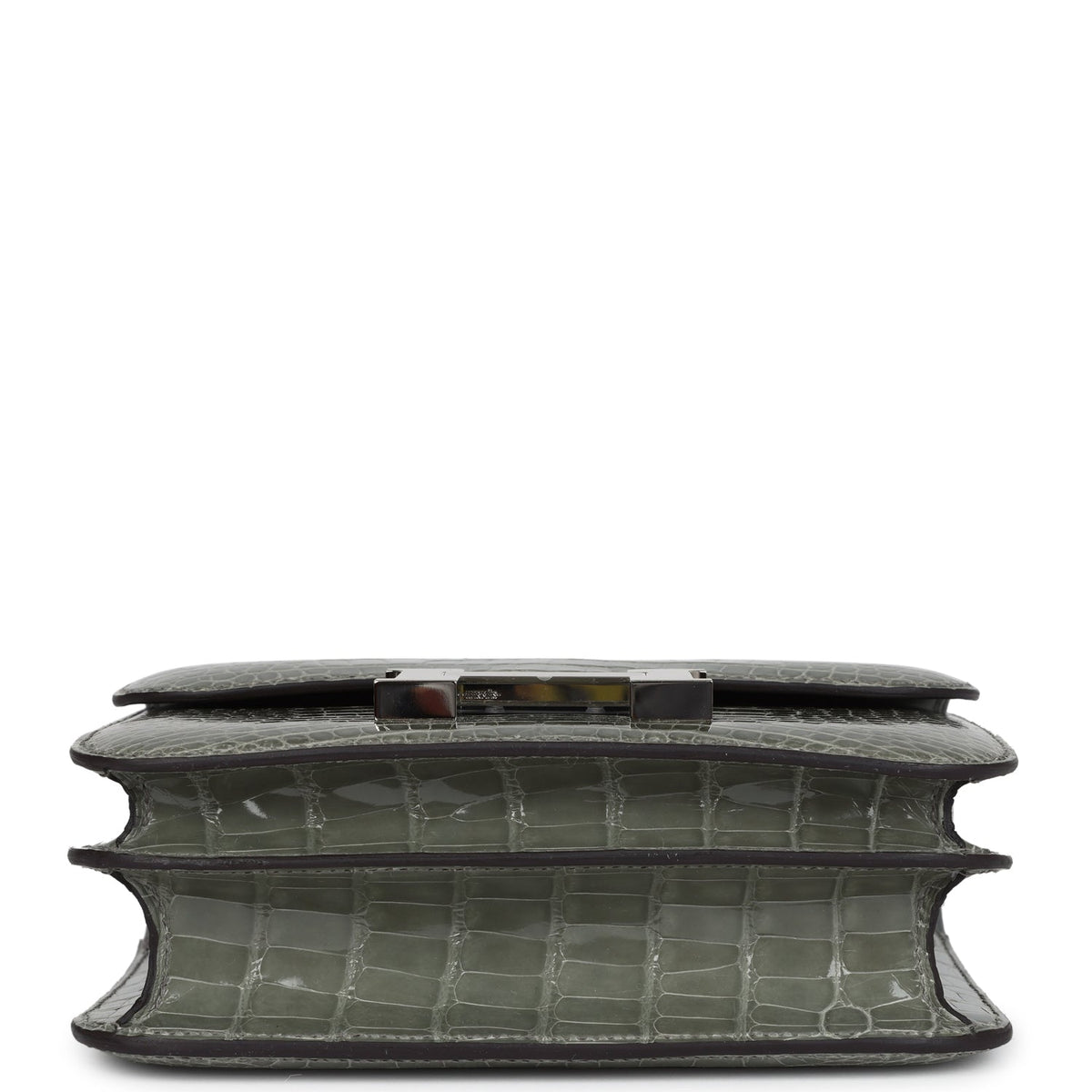 Hermès Constance 18 Gris Ciment Shiny Faux Leather Palladium Hardware