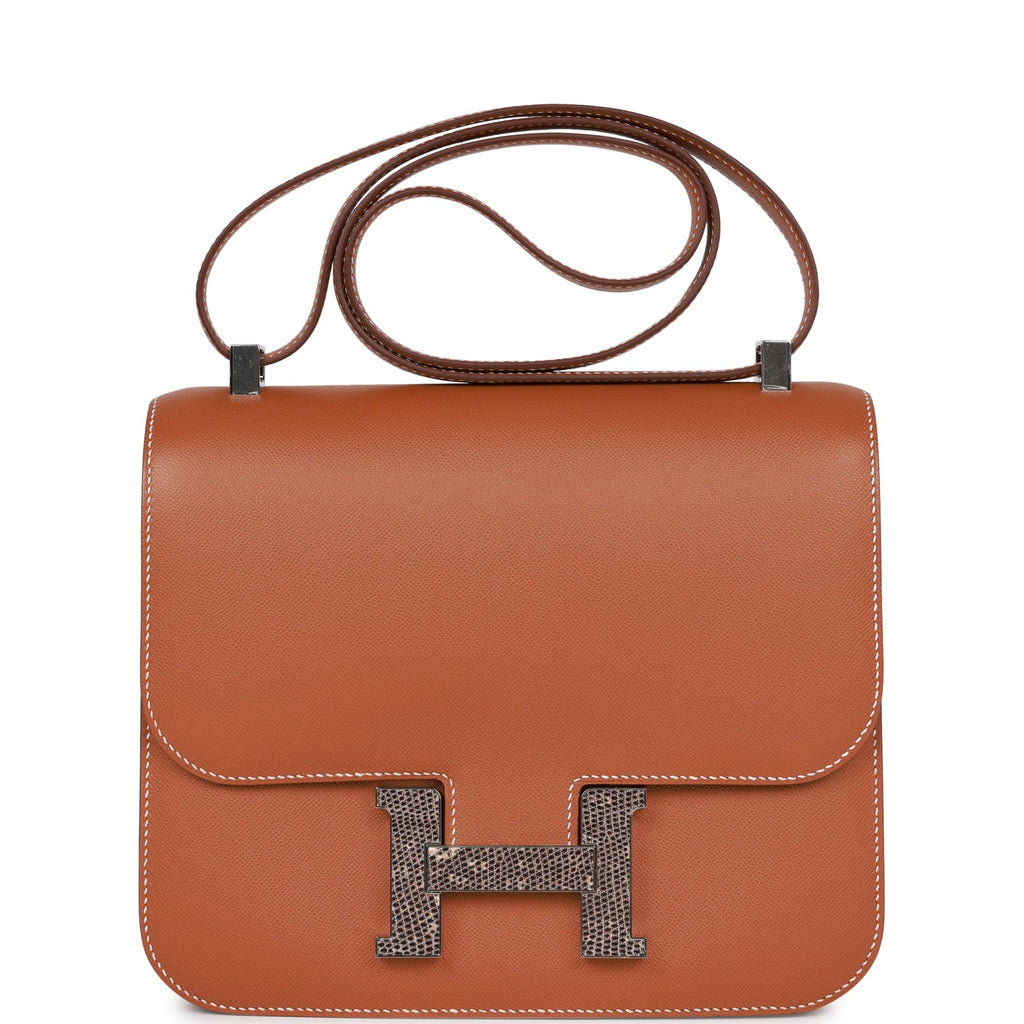 Hermès Constance 24 Gold Madame-textured Faux Leather and Faux Leather Palladium Hardware