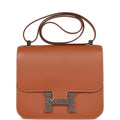 Hermès Constance 24 Gold Madame-textured Faux Leather and Faux Leather Palladium Hardware