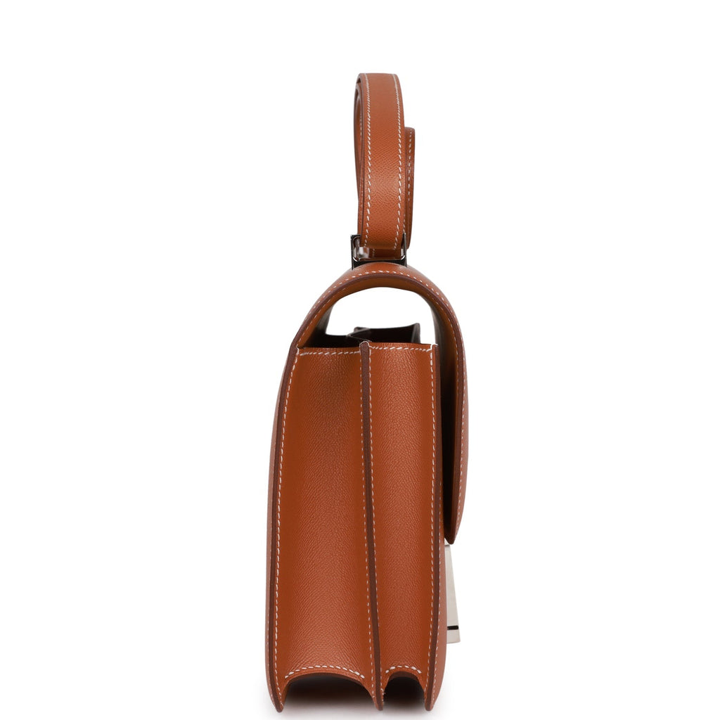 Hermès Constance 24 Gold Madame-textured Faux Leather and Faux Leather Palladium Hardware