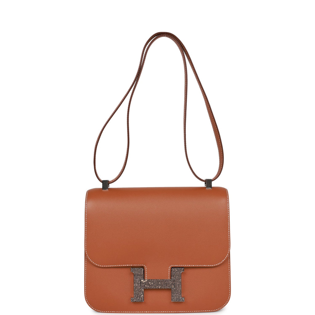 Hermès Constance 24 Gold Madame-textured Faux Leather and Faux Leather Palladium Hardware