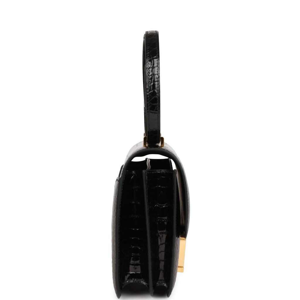 Hermès Constance 18 Black Shiny Faux Leather Gold Hardware