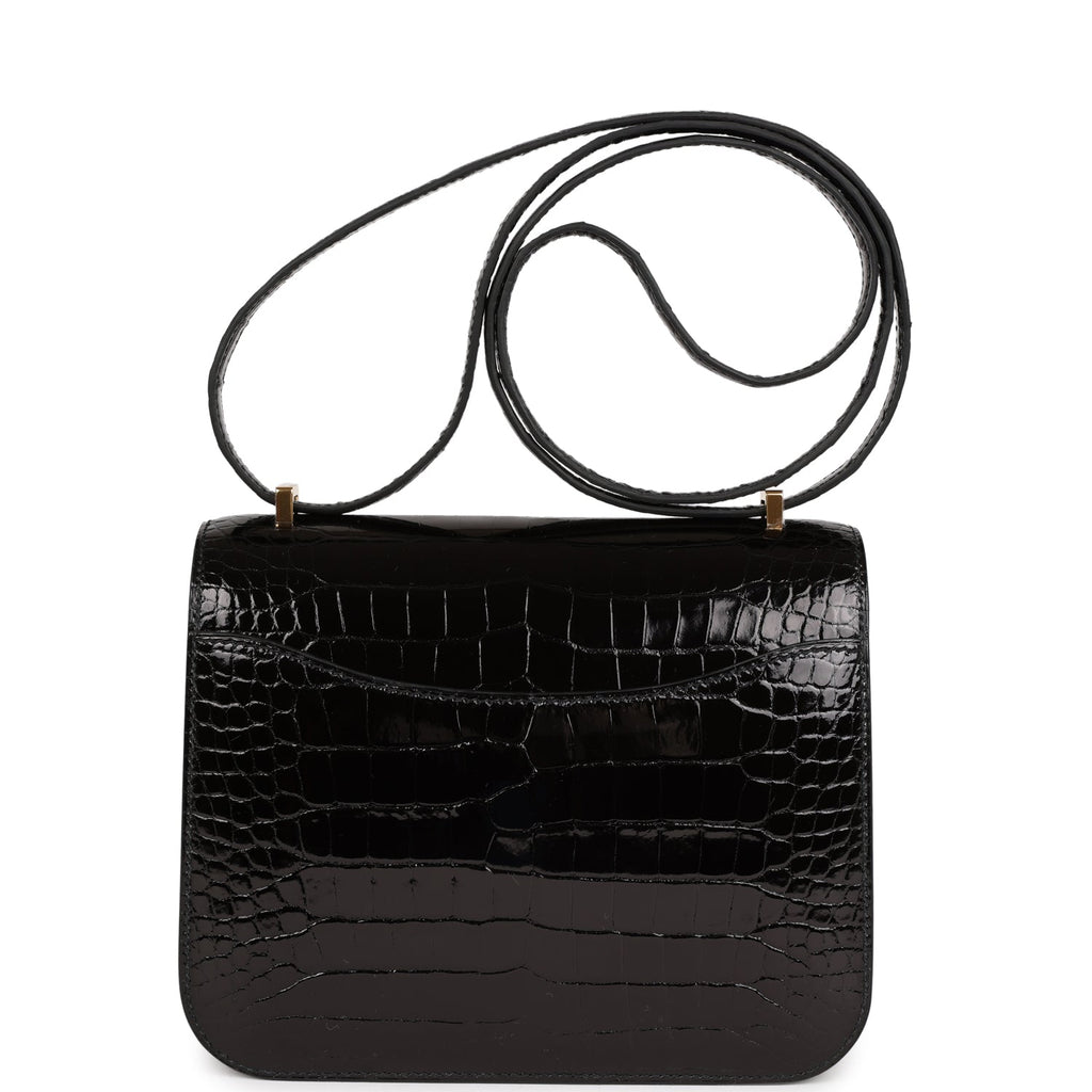 Hermès Constance 18 Black Shiny Faux Leather Gold Hardware