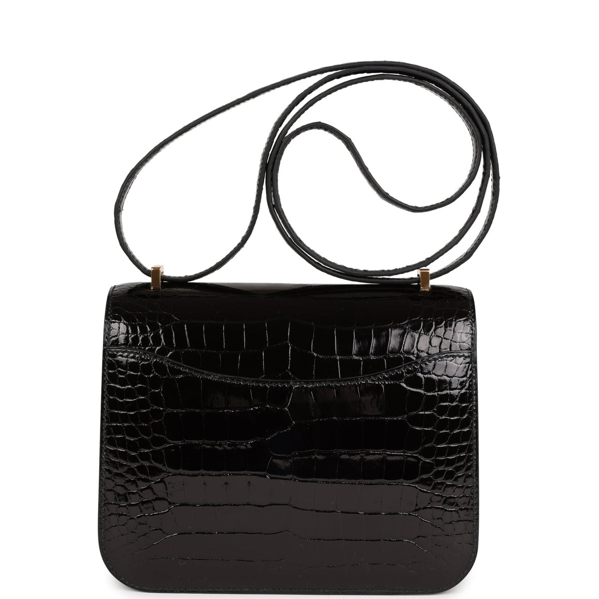 Hermès Constance 18 Black Shiny Faux Leather Gold Hardware