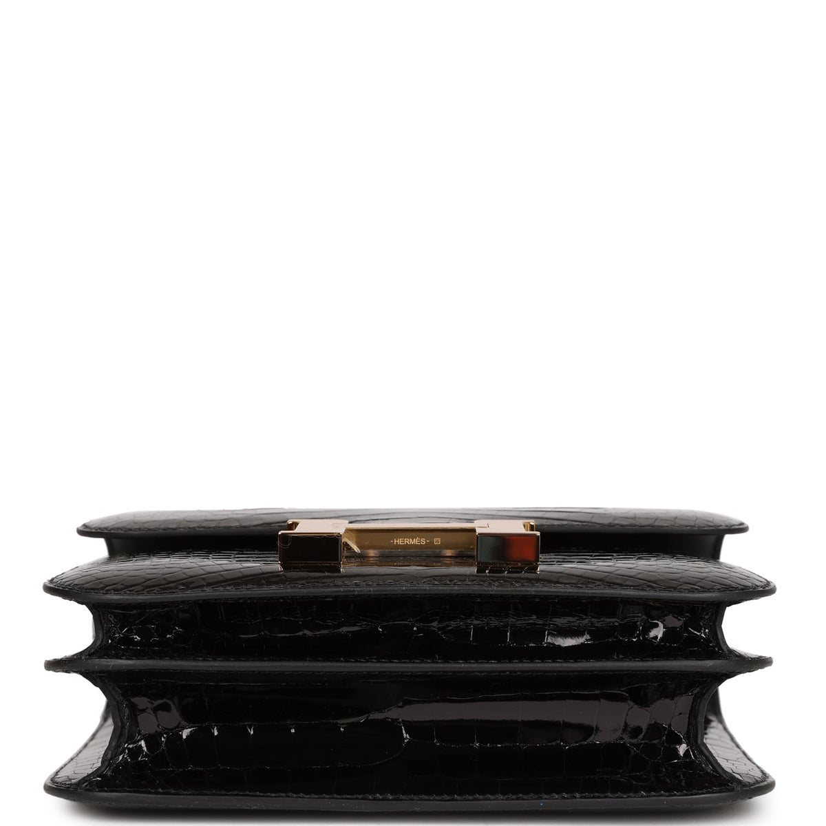 Hermès Constance 18 Black Shiny Faux Leather Gold Hardware