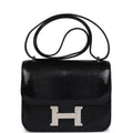 Hermès Constance 18 Black Faux Leather Palladium Hardware