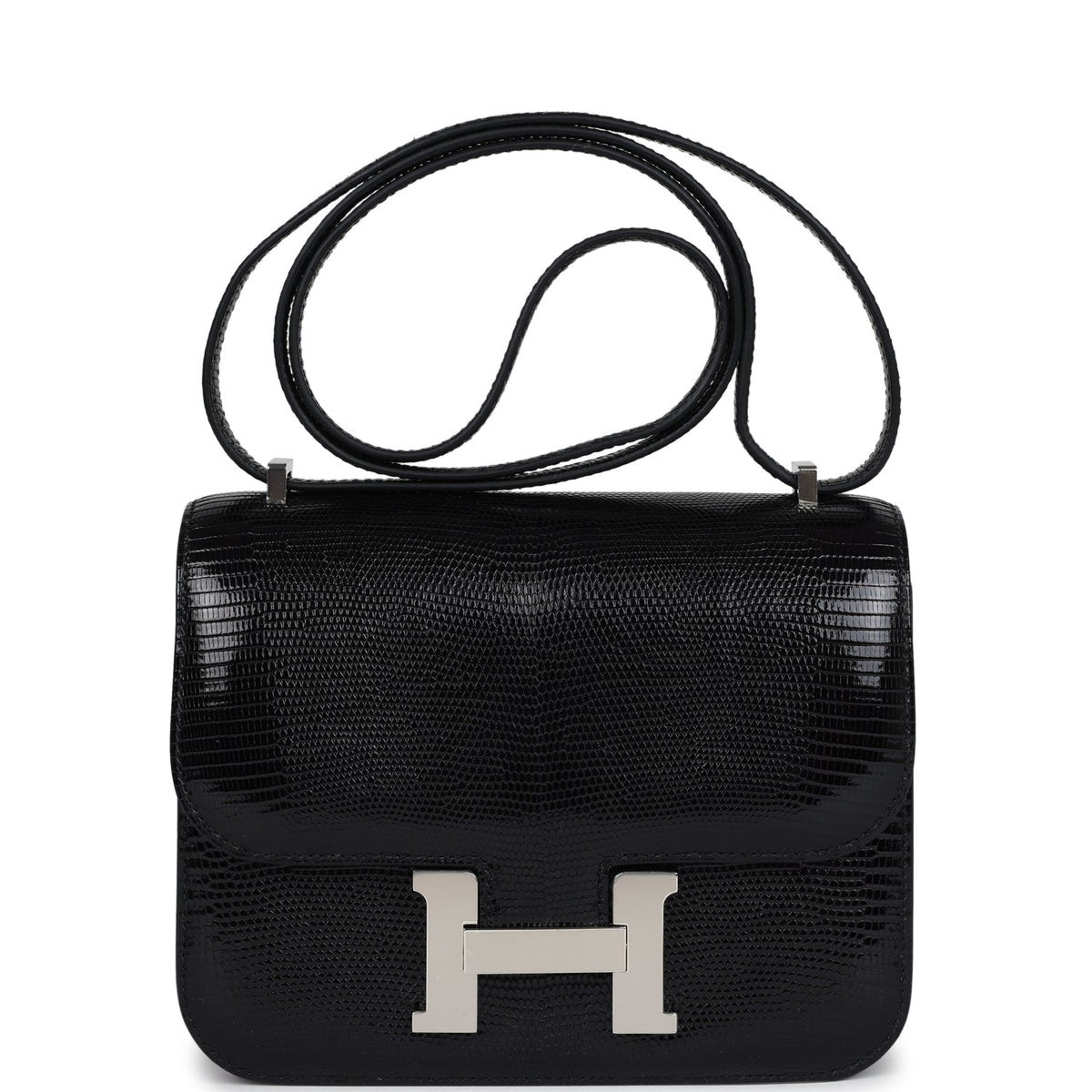 Hermès Constance 18 Black Faux Leather Palladium Hardware