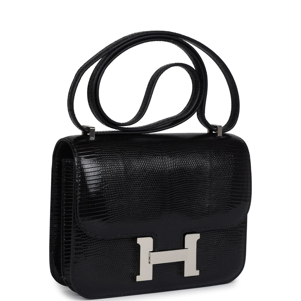 Hermès Constance 18 Black Faux Leather Palladium Hardware
