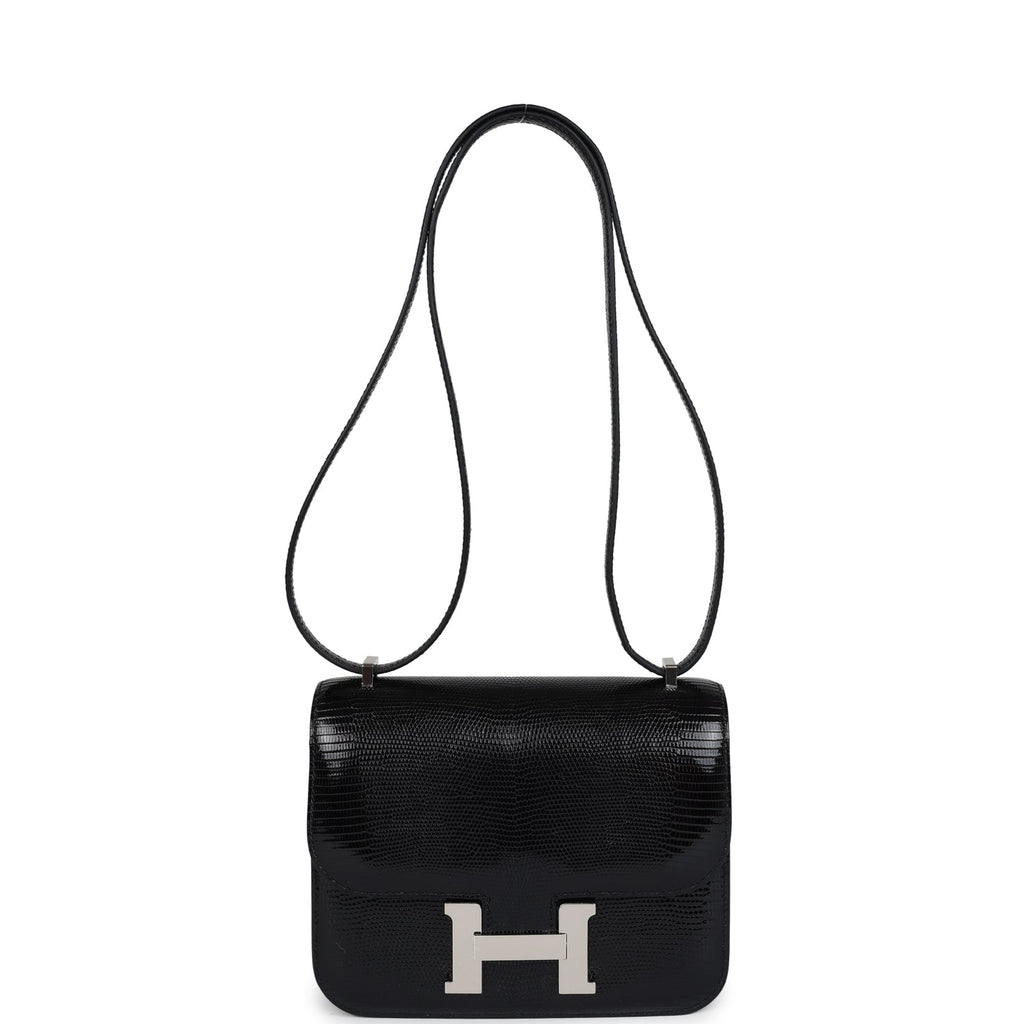 Hermès Constance 18 Black Faux Leather Palladium Hardware