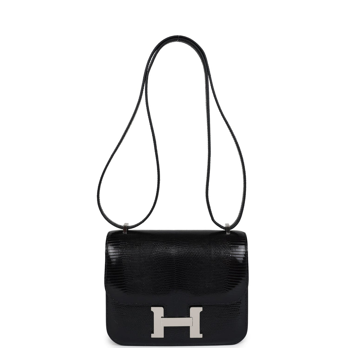 Hermès Constance 18 Black Faux Leather Palladium Hardware