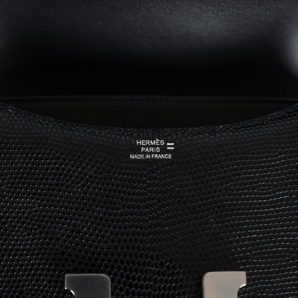 Hermès Constance 18 Black Faux Leather Palladium Hardware