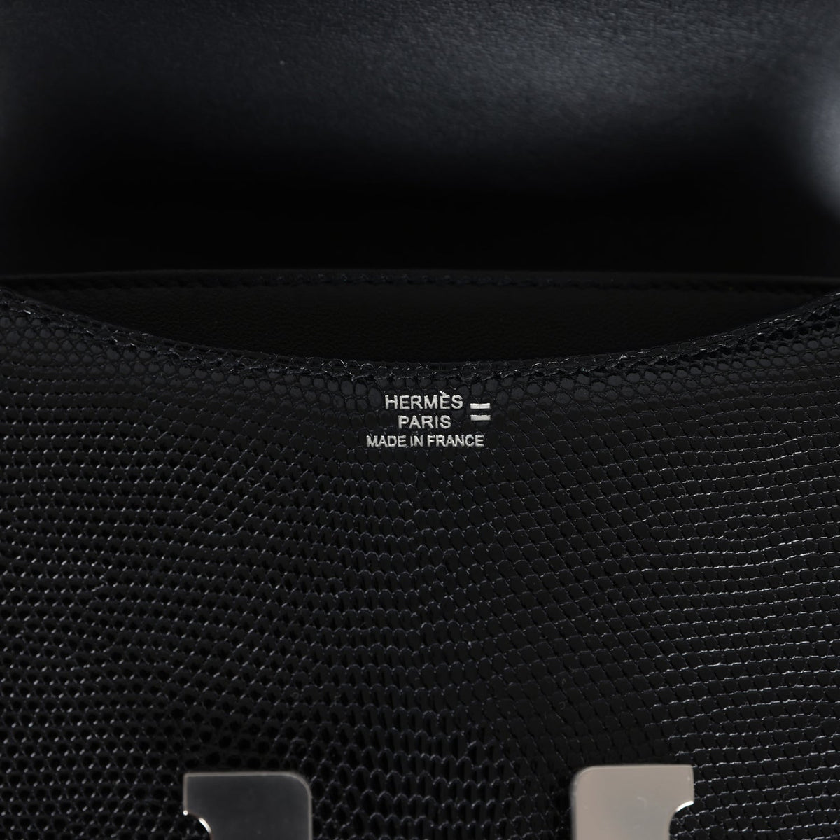 Hermès Constance 18 Black Faux Leather Palladium Hardware