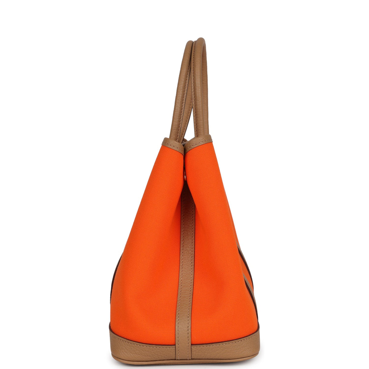 Hermès Garden Party 30 Orange Minium Toile and Biscuit Negonda Palladium Hardware