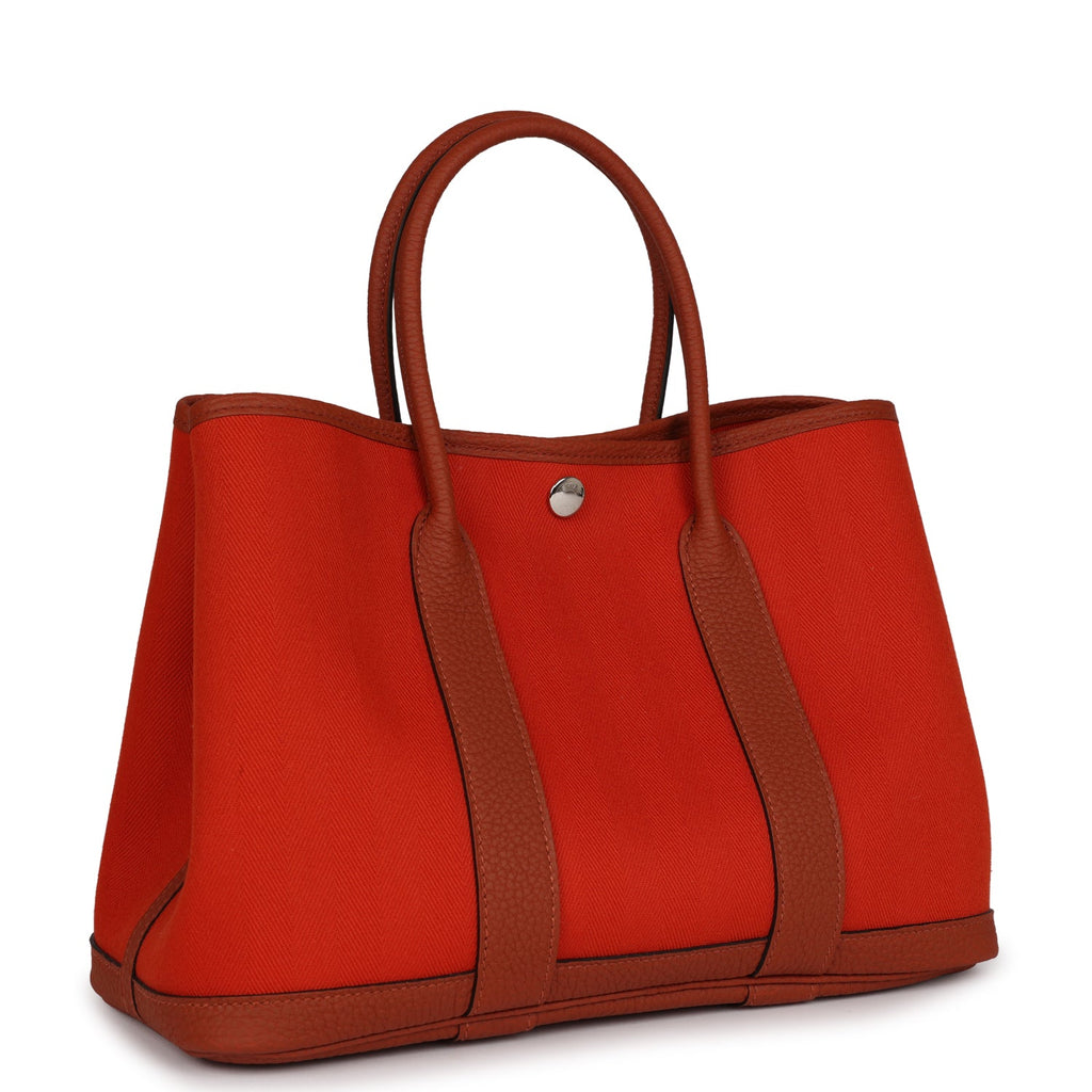 Hermès Garden Party 30 Terre Battue and Cuivre Toile Canvas and Negonda Palladium Hardware