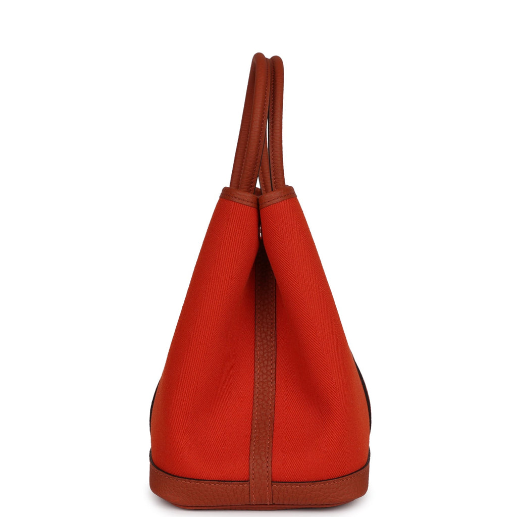 Hermès Garden Party 30 Terre Battue and Cuivre Toile Canvas and Negonda Palladium Hardware