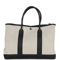 Hermès Garden Party 30 Ecru Toile and Black Negonda Palladium Hardware