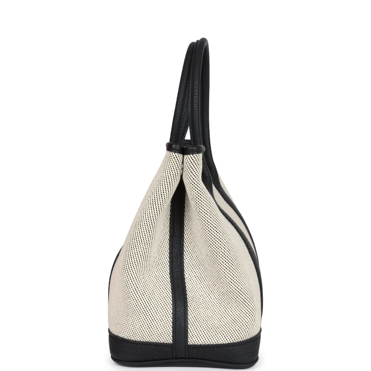 Hermès Garden Party 30 Ecru Toile and Black Negonda Palladium Hardware