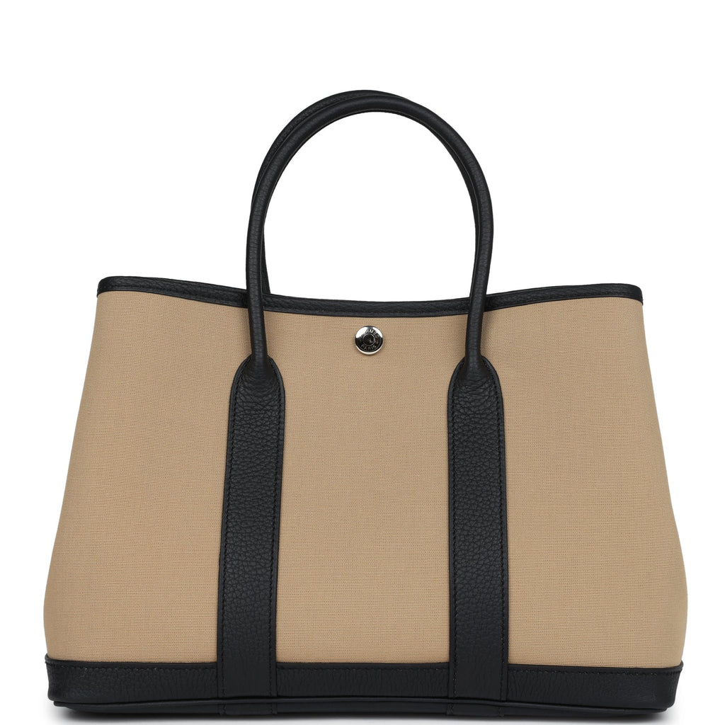 Hermès Garden Party 30 Trench Toile and Black Negonda Palladium Hardware