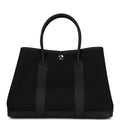 Hermès Garden Party 30 Black Toile and Negonda Palladium Hardware