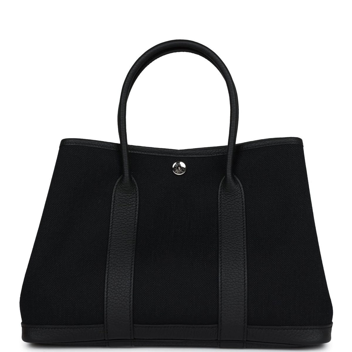 Hermès Garden Party 30 Black Toile and Negonda Palladium Hardware