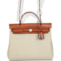 Hermès Herbag Zip PM 31 Beton Toile H & Fauve Vache Hunter Palladium Hardware