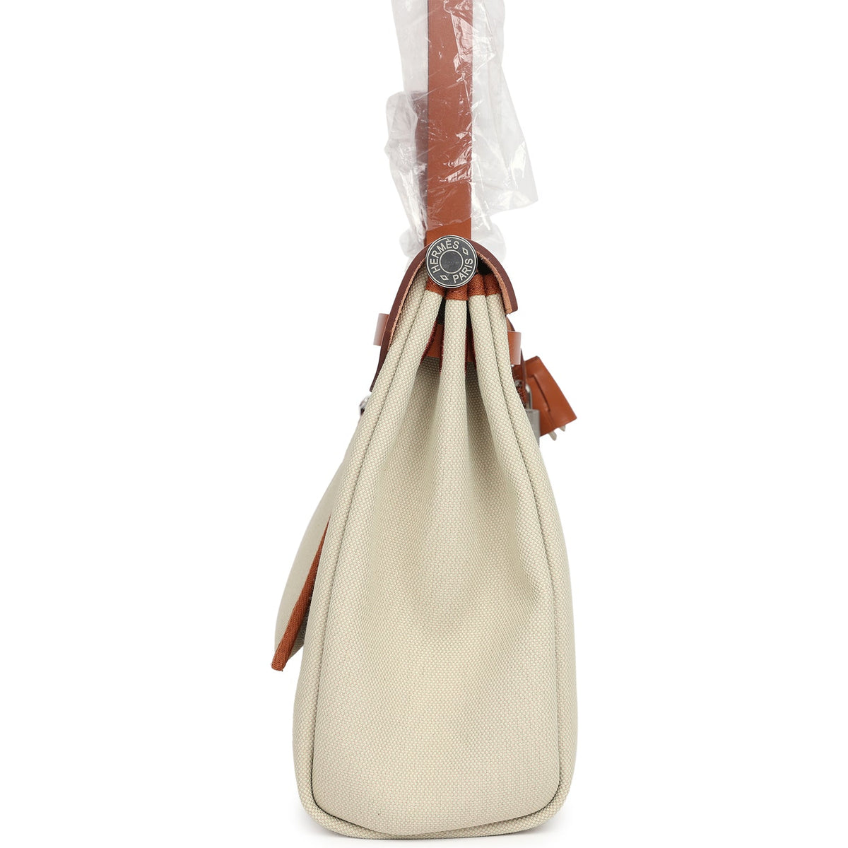 Hermès Herbag Zip PM 31 Beton Toile H & Fauve Vache Hunter Palladium Hardware