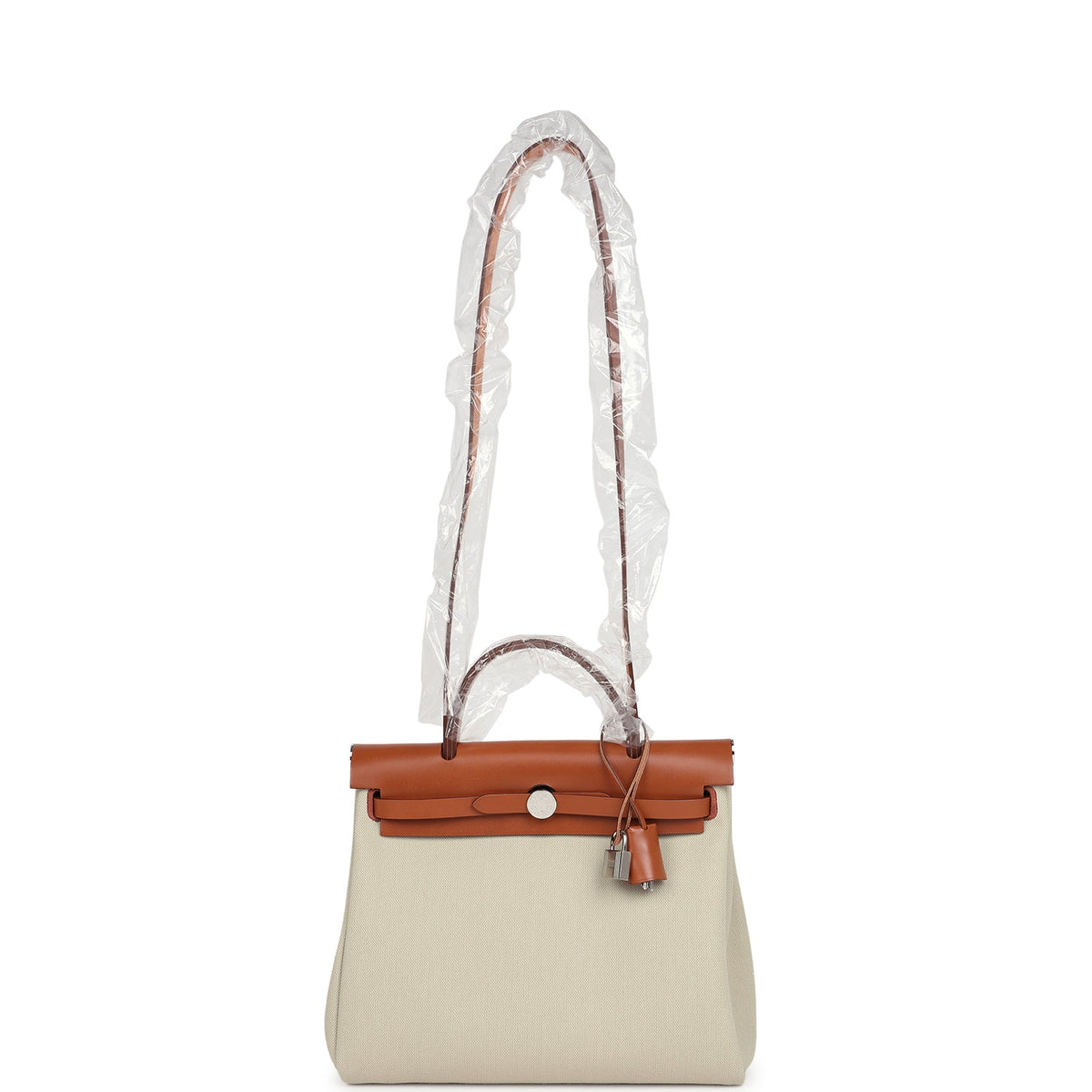 Hermès Herbag Zip PM 31 Beton Toile H & Fauve Vache Hunter Palladium Hardware