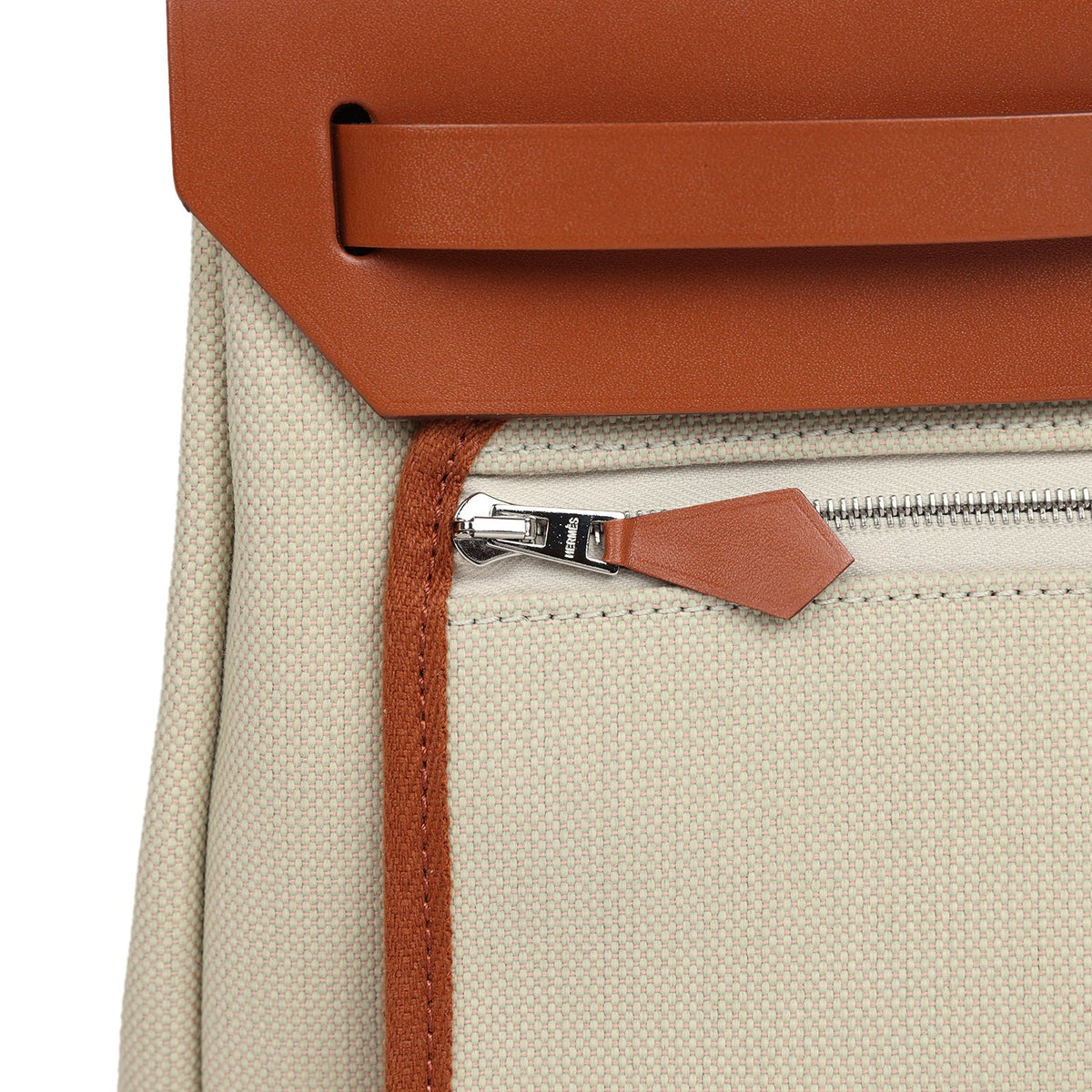 Hermès Herbag Zip PM 31 Beton Toile H & Fauve Vache Hunter Palladium Hardware