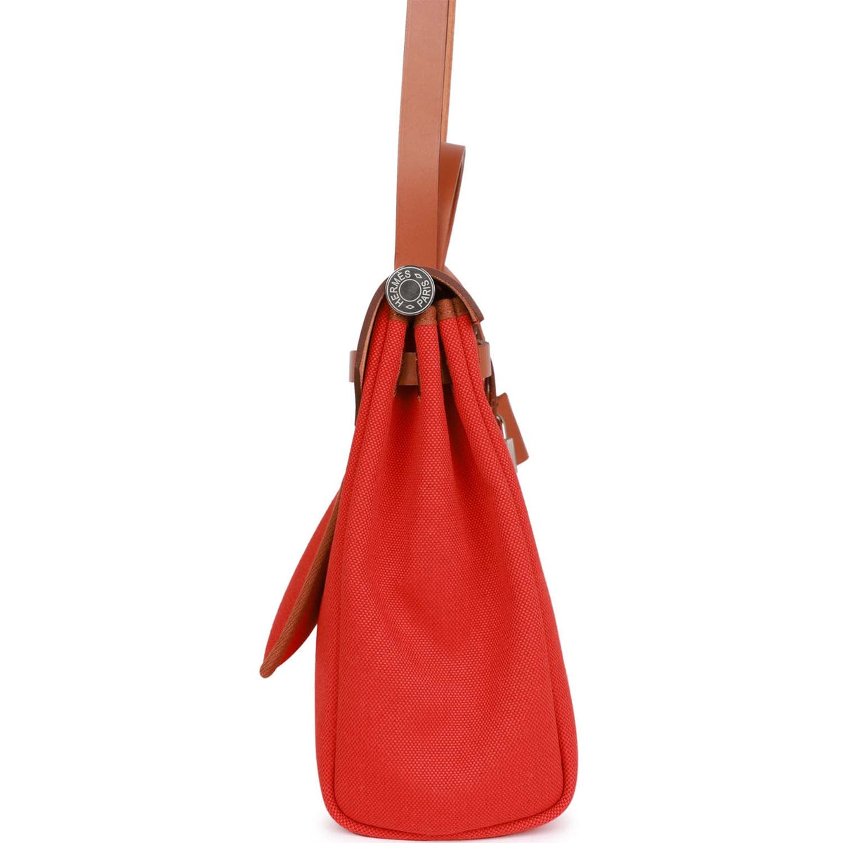 Hermès Herbag Zip PM 31 Capucine Toile H Berline Vache Fauve Hunter Naturel Palladium Hardware