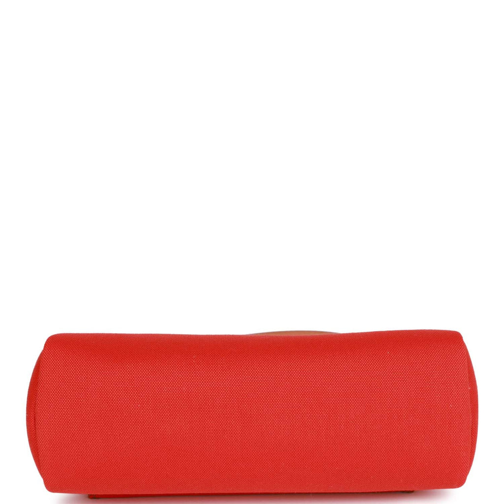 Hermès Herbag Zip PM 31 Capucine Toile H Berline Vache Fauve Hunter Naturel Palladium Hardware